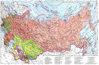 Детальная административная карта СССР.