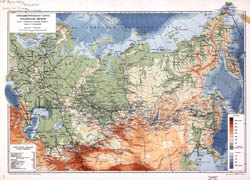 Большая подробная физическая карта Российской Империи.