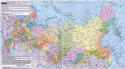 Большая подробная политическая и административная карта России с крупными городами.