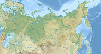 Большая рельефная карта России.